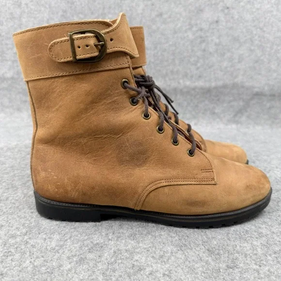 Vintage Eddie Bauer Lace Up‎ Boot Women's 8M Brown Leather Victorian Granny USA - Picture 2 of 12